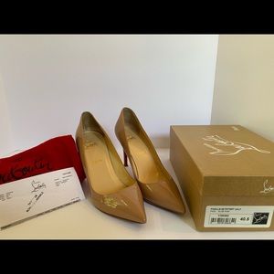 Louboutin Pigalle 85 Nude Patent Calf Size 40.5